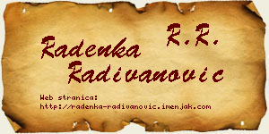 Radenka Radivanović vizit kartica